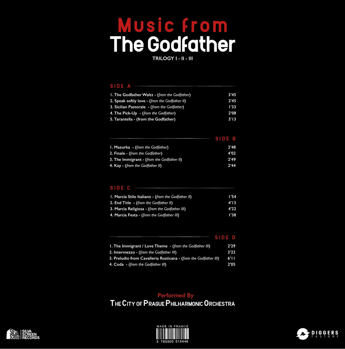 【黑膠】布拉格城市愛樂《The Godfather Trilogy I - II - III》教父三部曲 電影配樂 2LP 彩膠