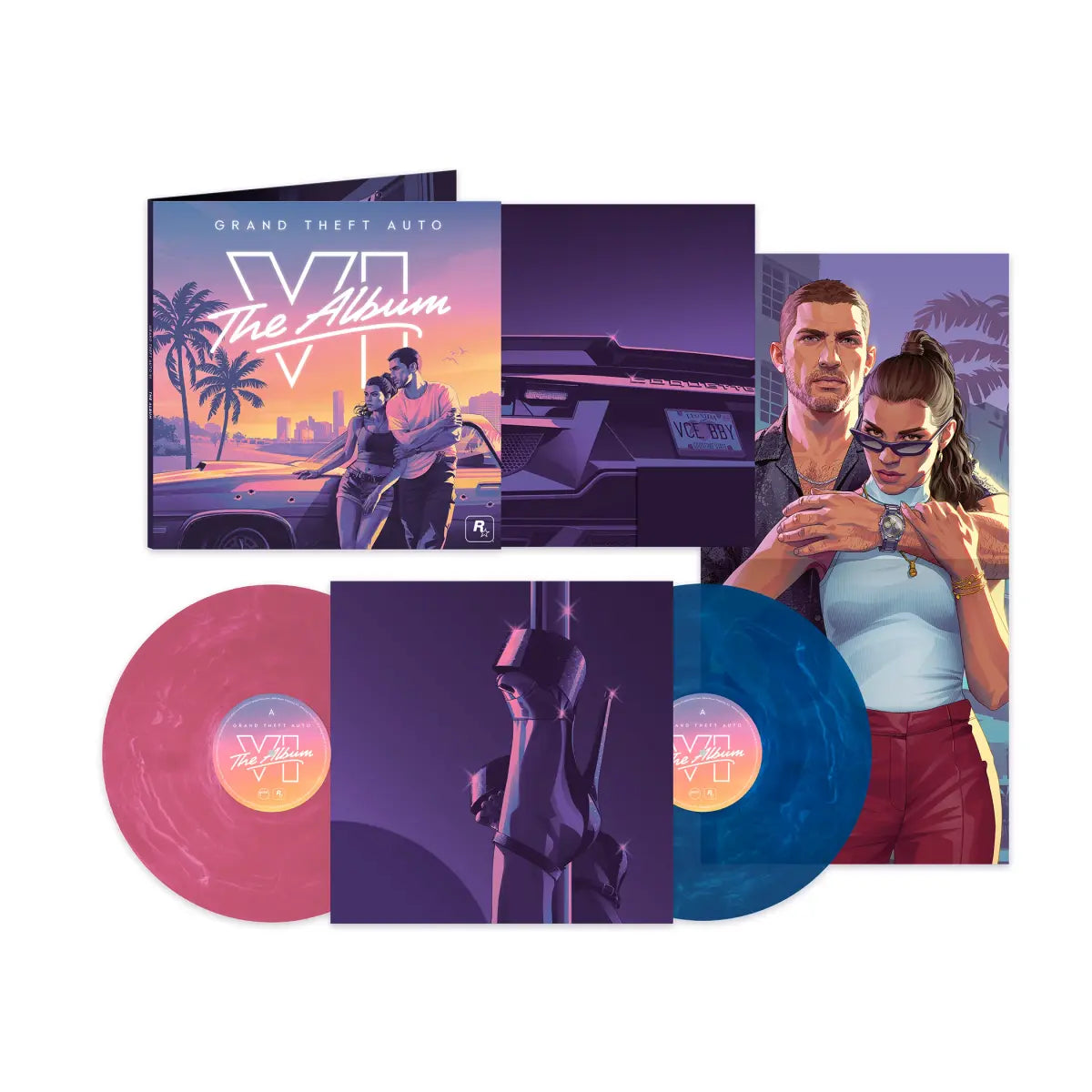 【黑膠】V.A.《Grand Theft Auto VI: The Album》俠盜獵車手6 GTA6 2LP 大理石粉色藍色彩膠