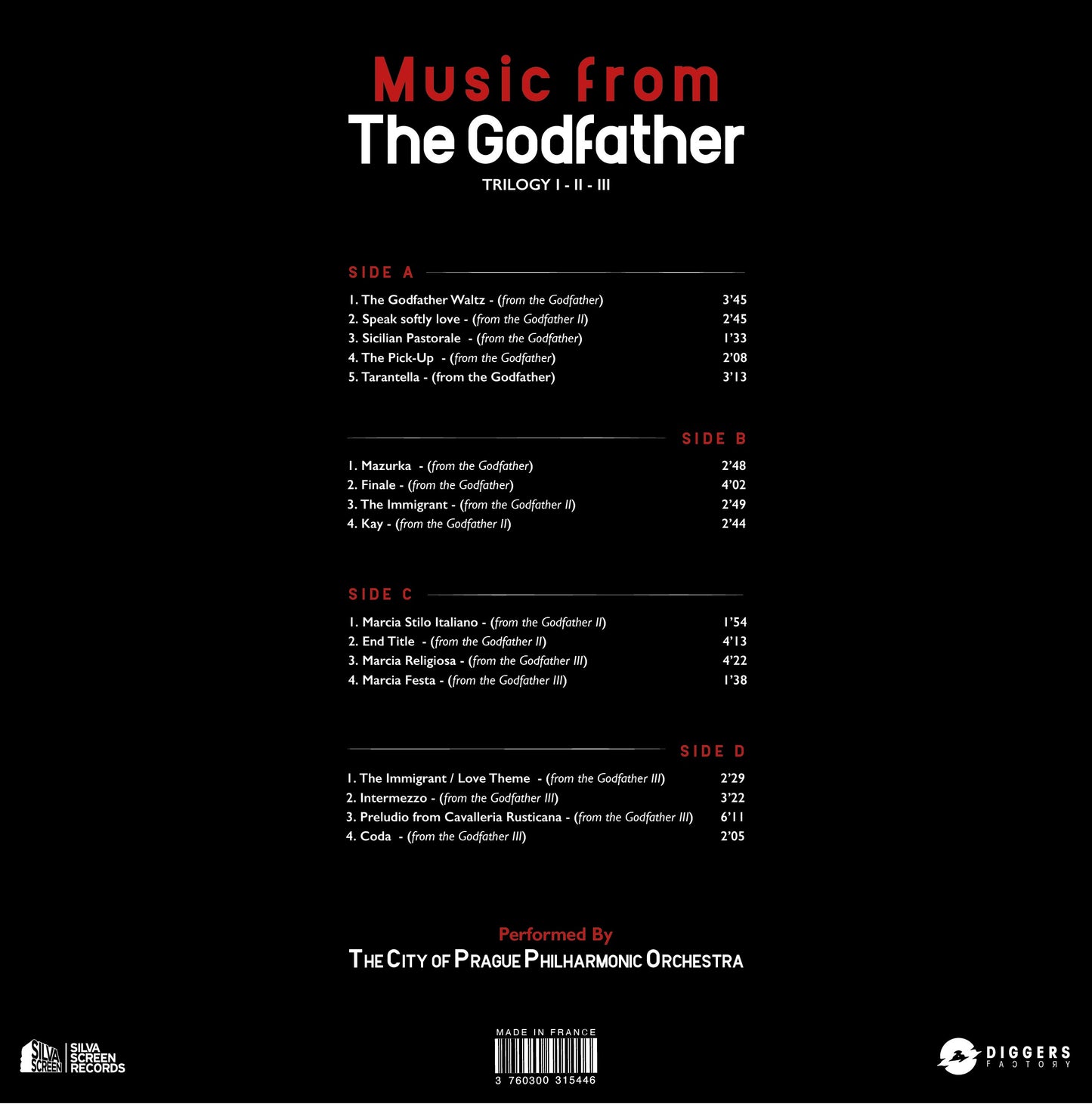 【黑膠】布拉格城市愛樂《The Godfather Trilogy I - II - III》教父三部曲 電影配樂 2LP 彩膠